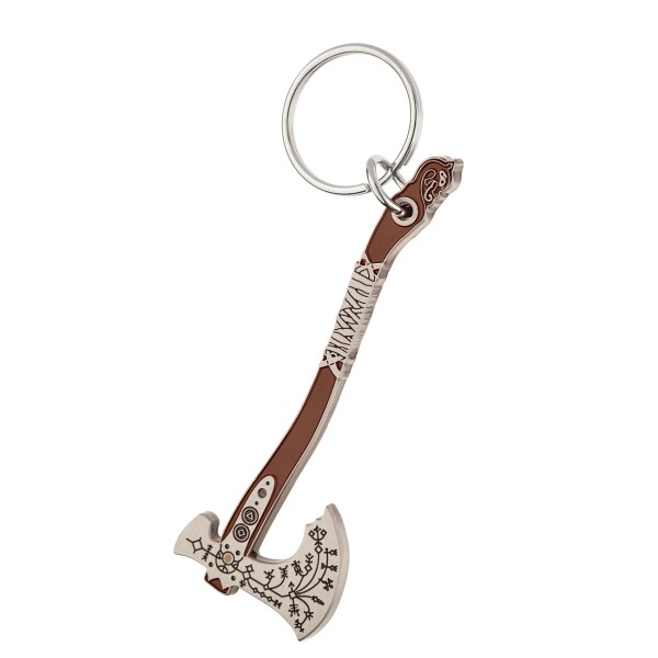 A large bottle opener keychain in the shape of Kratos' axe.